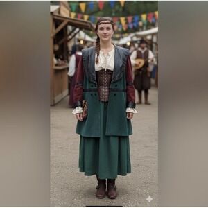 VINTAGE Western‎ Buccaneer Pirate Pioneer Renaissance Suede Jacket Women's XL